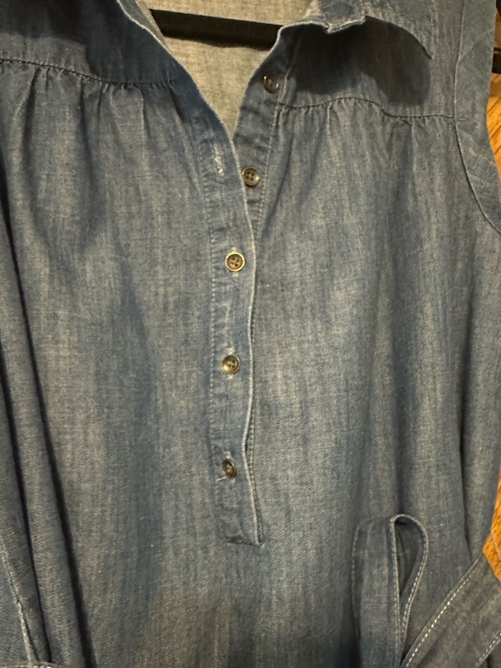 Universal Thread Chambray Denim Shirt Dress Belted Sleeveless M - Picture 6 of 15